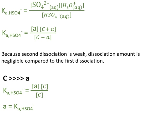 equation of dissociation constant for sulfuric acid